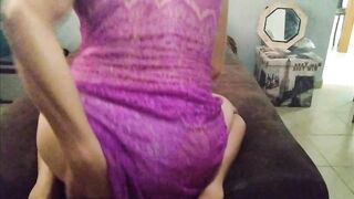 Screwing my palatable butt on sofa