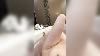 Stomach button fetish in the bathroom, lengthy legs and constricted charming cunt underneath water close up