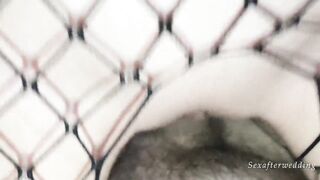 Cowgirl in fishnet costume (This guy couldn't hold it longer) - Sexafterwedding