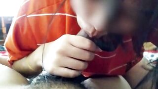 Oral pleasure at Ally's Abode โดนจับอมควยน้องเสื้อส้ม