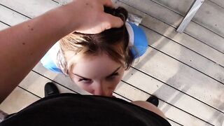 GAVE A ORAL SEX AT A PUBLIC SWIMMING POOL