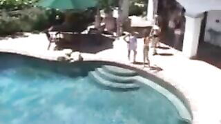 Lesbian Orgy By The Pool 