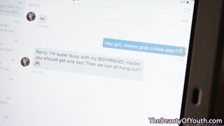 Les babe grinds dyke pussy in sapphic couple