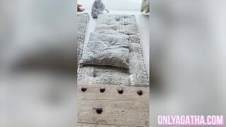 His reading was interrupted by me DEEPTHROATING his schlong and making him CUM inside my TWAT - POV