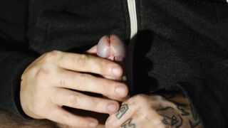 Sexy stud with bubble ass humping daybed and masturbating