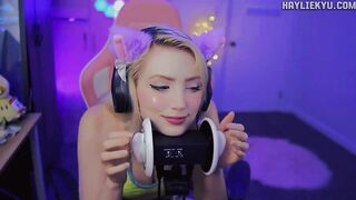 ASMR Cute Ear Breathing Giving a kiss Licking Tingles + Throat Sounds LOOP