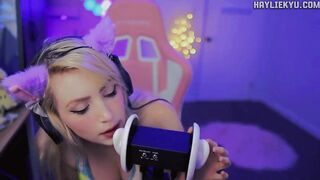 ASMR Cute Ear Breathing Giving a kiss Licking Tingles + Throat Sounds LOOP