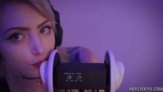 Ear Giving a kiss Licking Tingles + Throat Sounds ASMR