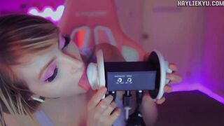 Ear Licking Kisses Tingles + Throat Sounds ASMR SFW