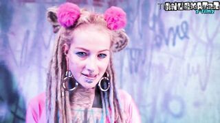 Tattoo Gal Solo Double Penetration with Toys - ANAL Mastrubation - ATM, alternative, goth, double penetration