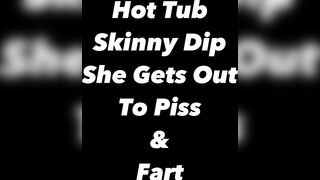 Undressed Wife Outside The Hawt Tub To Take A Void urine And Lets Out A Void urine Fart At The End