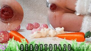 Hawt Bunny cosplay hunk expulse tiny bunnies from his booty until giant anal prolpase.