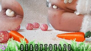 Hawt Bunny cosplay hunk expulse tiny bunnies from his booty until giant anal prolpase.