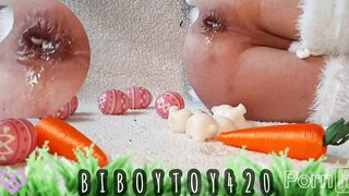 Hawt Bunny cosplay hunk expulse tiny bunnies from his booty until giant anal prolpase.