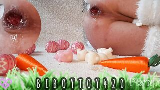 Hawt Bunny cosplay hunk expulse tiny bunnies from his booty until giant anal prolpase.