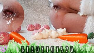 Hawt Bunny cosplay hunk expulse tiny bunnies from his booty until giant anal prolpase.