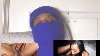 Reaction squirt black soaked eye rolling climax