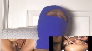 Reaction squirt black soaked eye rolling climax