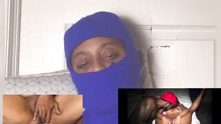 Reaction squirt black soaked eye rolling climax