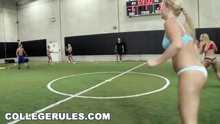 COLLEGE RULES Coedes Play A Amiable Game Of Disrobe Dodgeball