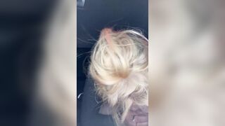 Golden-haired hooker gives a oral in public and lets the guy nut in her throat then spits the cum back out on his weenie to suck in some greater quantity