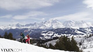 VIXEN Ski bunny Sonya has vehement sex in the Alps