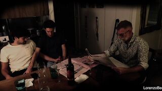 Exhibitionist homosexual pair in front of real grand-dad (old youthful)