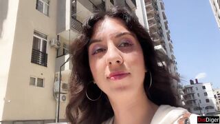 Beauty Asks to Cum on Her Face for CumWalk on the Streets - Public Oral sex