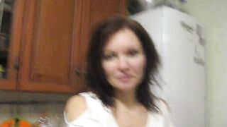 stepsister sucks stepbrother in the kitchen during lunch