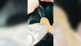 Lewd blond spilling squirt during the time that taking a large schlong