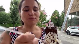 ICE CREAM LEFTOVERS FOR MY HUMAN TRASH BIN