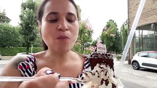 ICE CREAM LEFTOVERS FOR MY HUMAN TRASH BIN