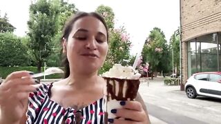 ICE CREAM LEFTOVERS FOR MY HUMAN TRASH BIN