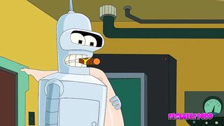 Bender bangs Leela very hard and puts her inside him ( Futurama ) toon porn