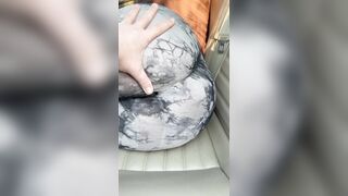 Amateur Large Booty in Taut Leggings