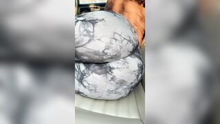 Amateur Large Booty in Taut Leggings
