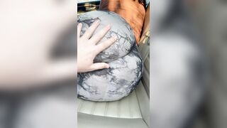 Amateur Large Booty in Taut Leggings