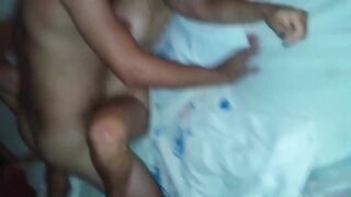 MARRIED WOMAN HAVING SEX OUT OF A COCK-SOCK WITH 2 YOUTHFUL LADS