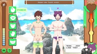 Gameplay - Yoichi banging on the beach - HentaiGameYaoi