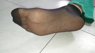 Covid time. Yoga gym in nylon socket at home using my xbox