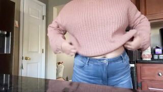 Obese Teen shows off her body during the time that everybody is home