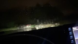 Risky car masturbation