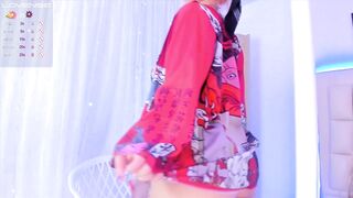 Hawt red-haired Latin chick looks spectacular in her ebony underware whilst modeling on the tube