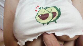 Insatiable Stepsister wishes My Rod Until I Cum on Her Large Natural Tits