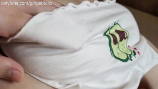 I Tease Stepbrother untill This guy Grabs My Large Boobs and Plays with Nipps