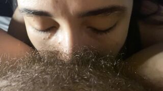 lesbo sucking very hirsute and moist snatch