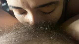 lesbo sucking very hirsute and moist snatch