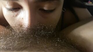 lesbo sucking very hirsute and moist snatch