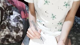 The gal artist painted my twat, and then this babe enticed me and brought me to climax