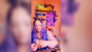 Mom rolling a blunt